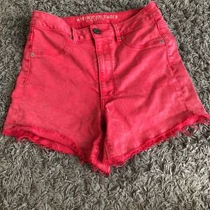 American Eagle pink jean shorts